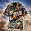 Jesus Calms the Storm Stained Glass Window Hawaiian Shirt | For Men & Women | Adult | WT1047