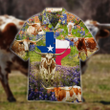 Texas Cow In Bluebonnet Field Hawaiian Shirt | For Men & Women | Adult | WT1320