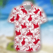 Bull Riding Red Hibiscus Hawaiian Shirt | For Men & Women | Adult | HW7104