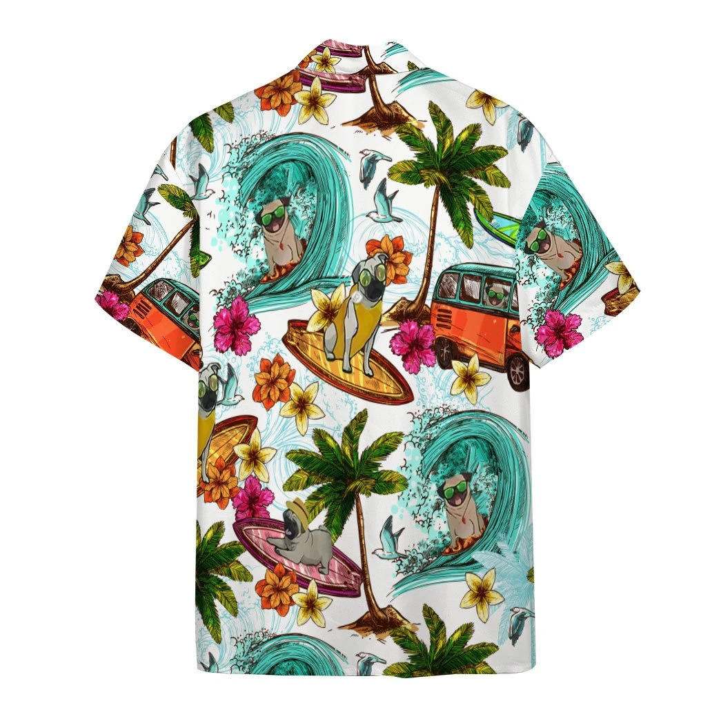 Enjoy Surfing With Pug Dog Hawaiian Shirt | For Men & Women | Adult | HW6437