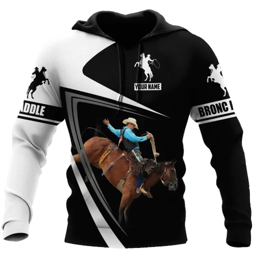 Personalized Name Rodeo 3D All Over Printed Unisex Shirts Bronc Riding Ver 3