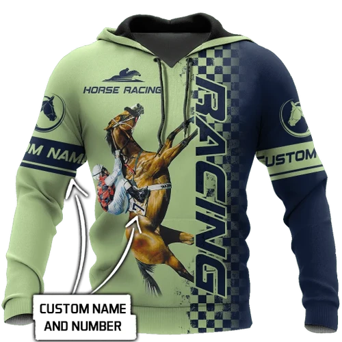 Personalized Name Horse Racing 3D All Over Printed Unisex Hoodie