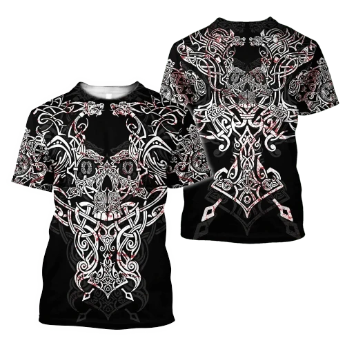 Nidhogg Ver 1 Viking Wolf Tattoo Style 3D All Over Printed T-shirt By JJ