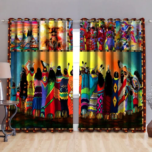 Powwow 3D Over Printed Window Curtain Set DQB03052101