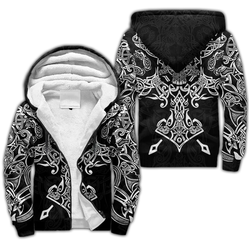 Nidhogg Ver 2 Viking Wolf Tattoo Style 3D All Over Printed Fleece Zip-up By JJ