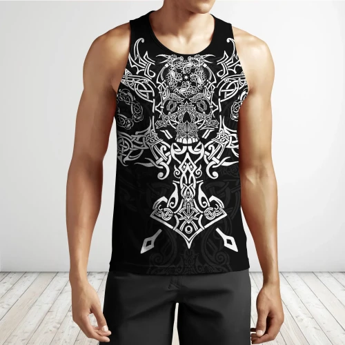 Nidhogg Ver 2 Viking Wolf Tattoo Style 3D All Over Printed Tank Top By JJ