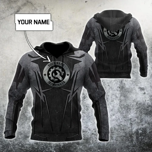 Ironworker metal 3d unisex hoodie custom name