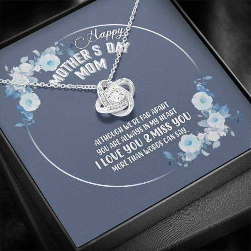 Mother's Day Gifts Love Knot Necklace I Love You And Miss You