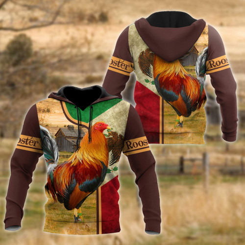Rooster Mexico 3D All Over Printed Hoodie HHT29042103
