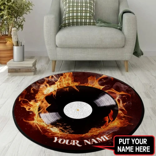 Customize Name Vinyl Record Circle Rug AM12052101