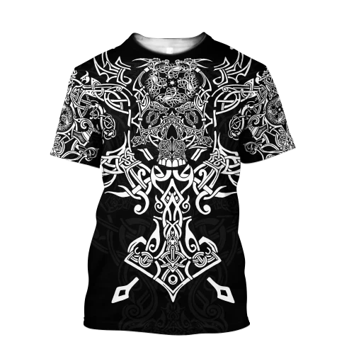 Nidhogg Ver 2 Viking Wolf Tattoo Style 3D All Over Printed T-shirt By JJ