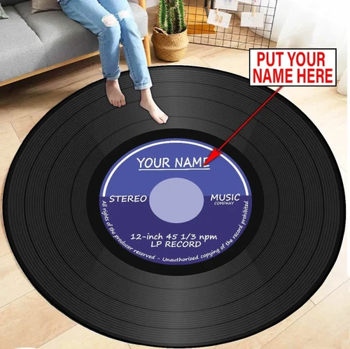Customize Name Vinyl Record Circle Rug HHT05052101