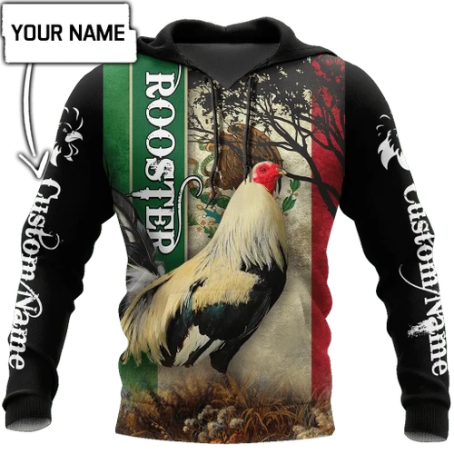Personalized Name Rooster Mexico 3D All Over Printed Hoodie