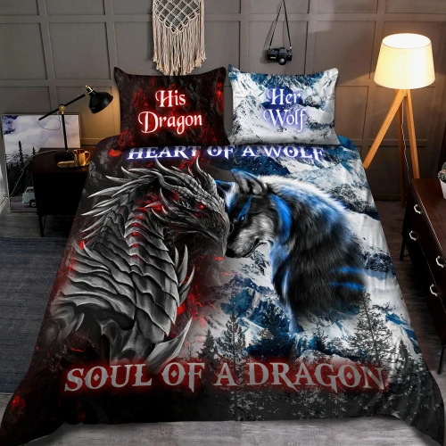 Soul of a dragon, heart of a wolf bedding set ver3