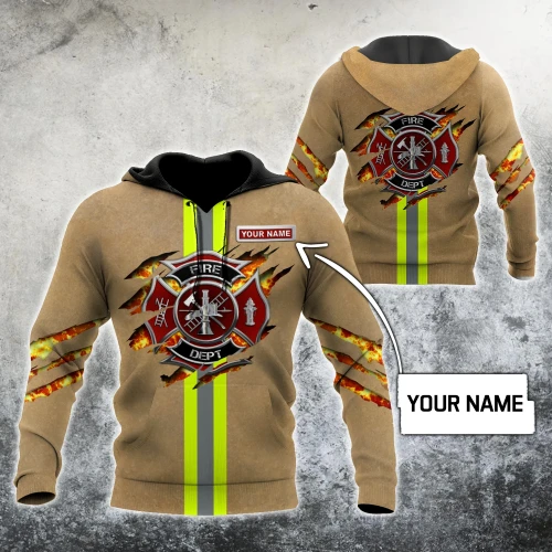 Customize Name Firefighter Hoodie Shirts For Men And Women