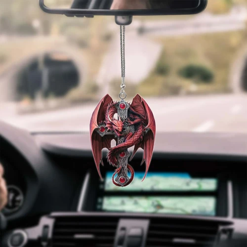 Red Dragon Gothic Unique Design Car Hanging Ornament