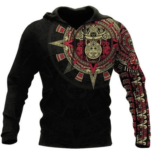 Aztec Mexico Red 3D All Over Printed Unisex Hoodie