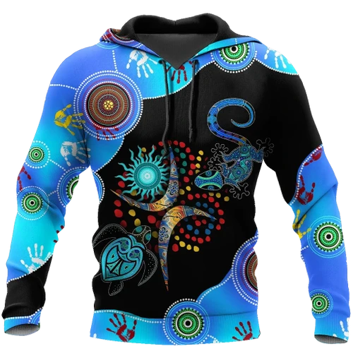 Aboriginal Naidoc Week 2021 Blue Turtle Lizard 3D design shirts