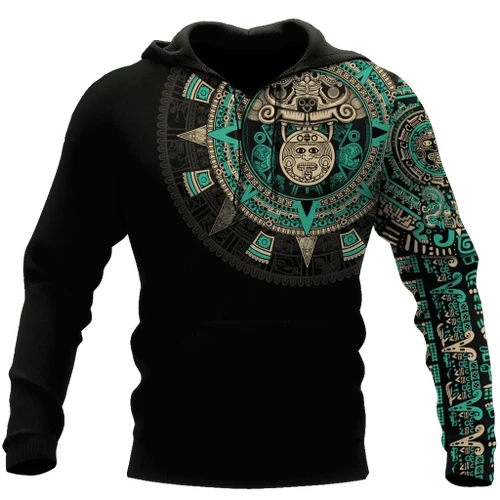 Aztec Mexico Blue 3D All Over Printed Unisex Hoodie