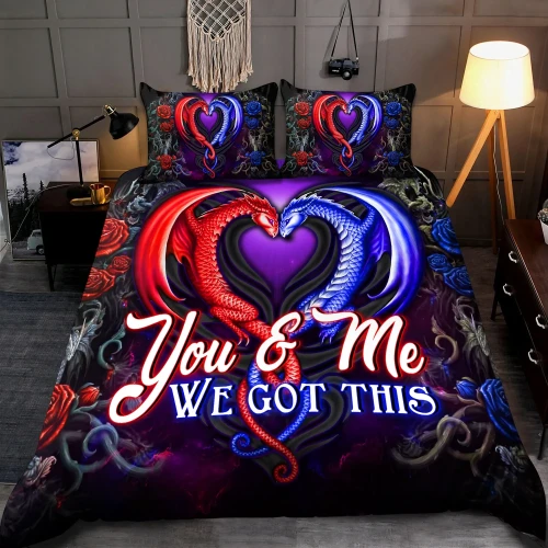 Dragon couples You & me we got this bedding set