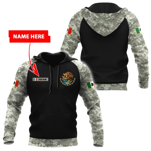 Mexico Coat Of Arms no03 Personalized Name 3D Unisex Hoodie