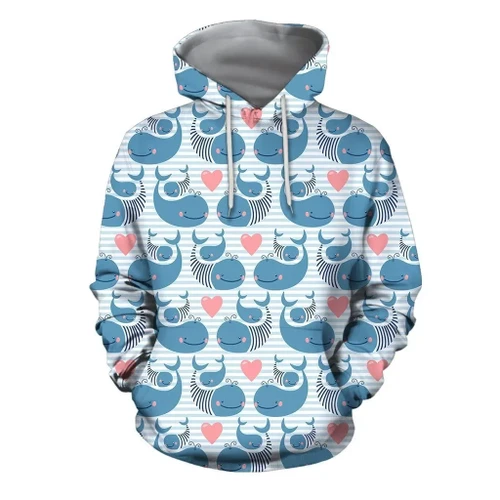 3D All Over Mother Dolphin  Hoodie