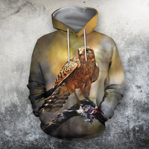 3D All Over Print  Animals Hawks Hunting Hoodie