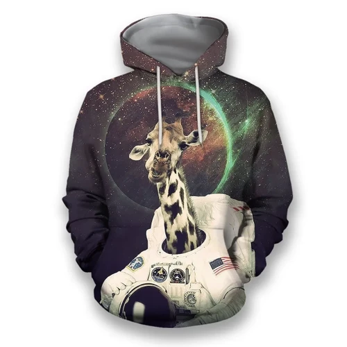 3D all over print astronaut giraffe in space