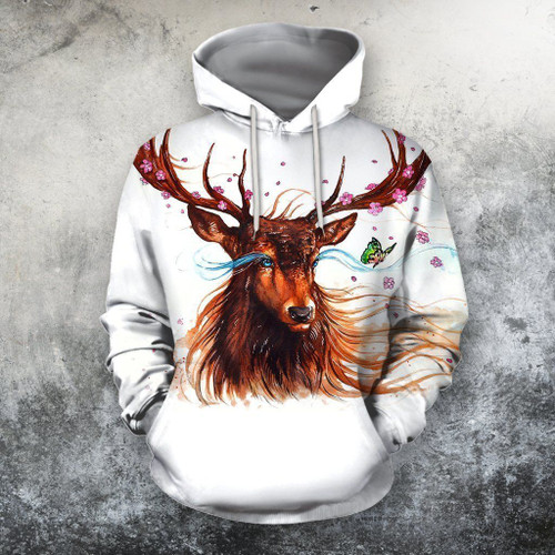 3D All Over Print Brown Art Deer Shirts