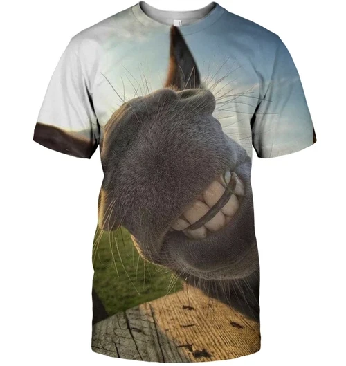 3D All Over Print Donkey Face Shirt