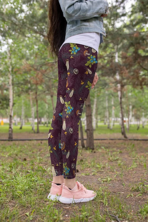 3D All Over Print Mushrooms and Blueberry Legging
