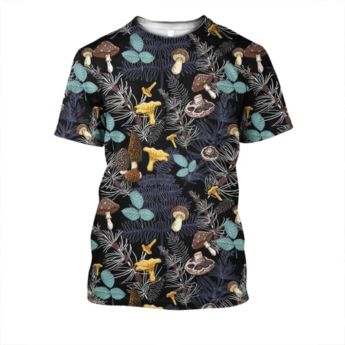 3D All Over Print Mushrooms and leaves of forest trees Shirt