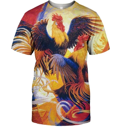 3D All Over Print Painting Chicken Shirt