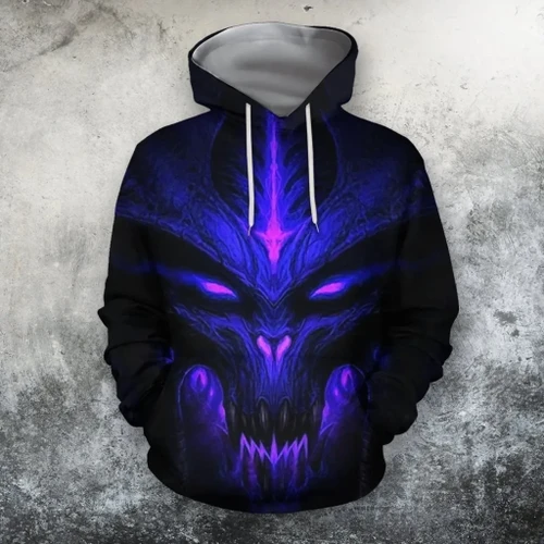 3D All Over Print Skull Dragon Hoodie