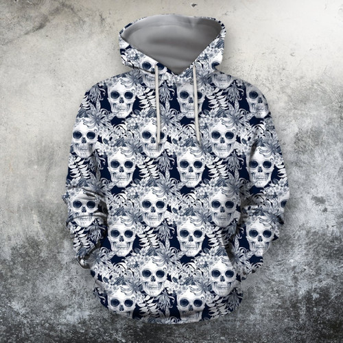 3D All Over Print Skull Flower Shirts