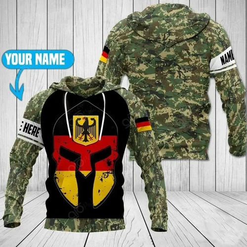 Germany Army Helmet Premium Personalized Unisex Hoodie 3D All Over Printed Camo