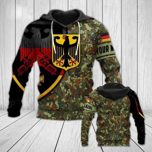 Germany Army Command Premium Personalized Unisex Hoodie 3D All Over Printed Camo