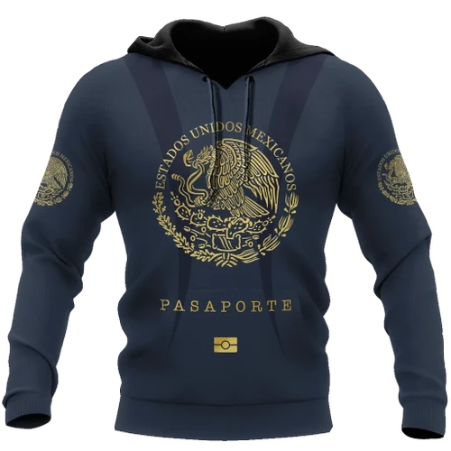 Mexico Pasaporte 3D All Over Printed Unisex Hoodie