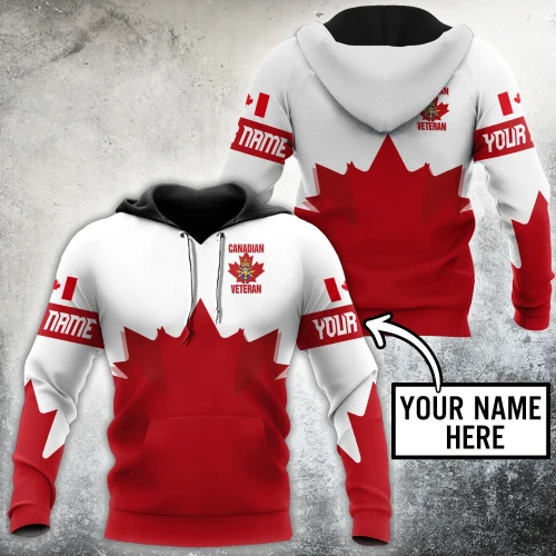 Personalized Name XT Canadian Veteran Pullover 3D All Over Printed Shirts NTN04032103