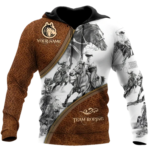 Personalized Name Bull Riding 3D All Over Printed Unisex Shirts Team Roping Zipper