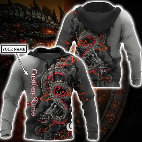 Dragon 3d hoodie shirt for men and women custom name