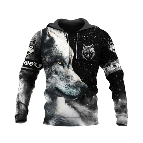 Wolf Black Native American 3D All Over Printed Unisex Shirts
