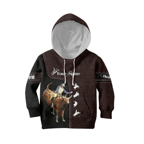 Personalized Name Bullriding 3D All Over Printed Shirts For Kids