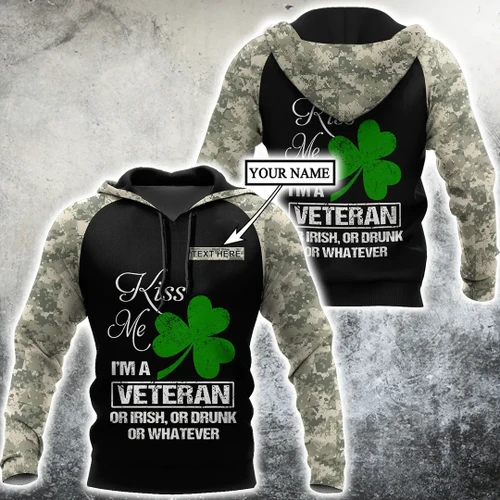 Irish Veterans - Persionalized Name 3D Hoodie Shirt For Men And Women