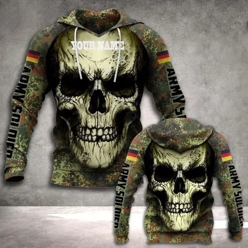 Germany Army Skull Premium Personalized Unisex Hoodie 3D All Over Printed Camo
