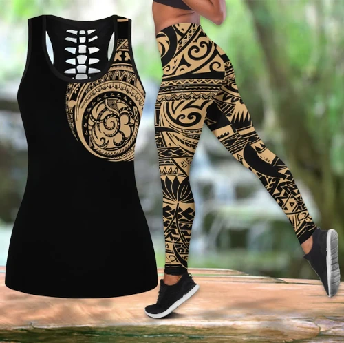 Amazing Polynesian Traditional Tattoo Deluxe Legging & Tank Top ML