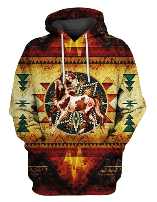 Brown Horse Native 3D All Over Printed Unisex Shirts