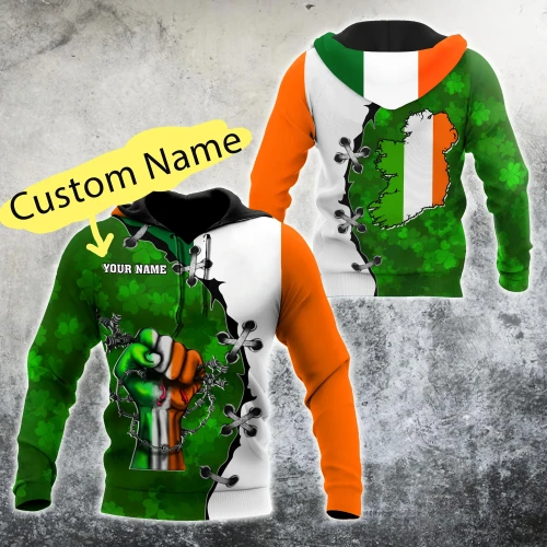 3D All Over Printed  Irish  St Patrick Day Unisex Shirts Custom Name XT