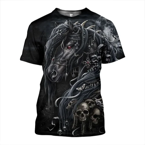 3D All Over Printed Black Horse
