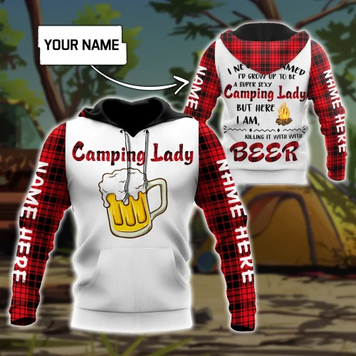 3D All Over Printed Camping  Lady Unisex Shirts SN01022103 Custom Name XT